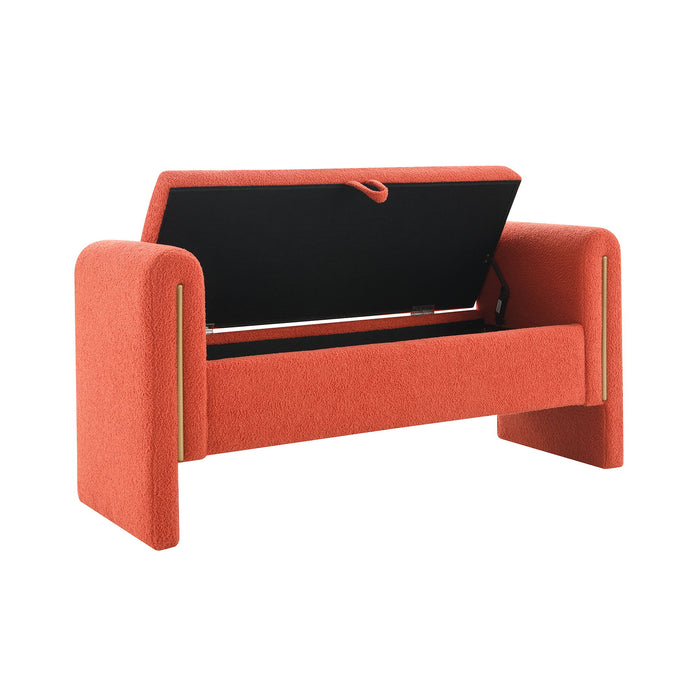 Modern Teddy Upholstered Large Bed End Bench With Arms And Storage