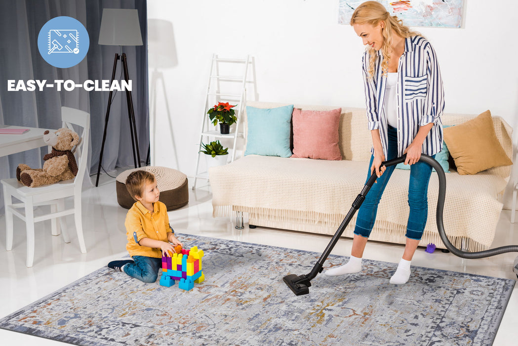 Payas - 6' X 9' Traditional Area Rug - Ivory / Gray