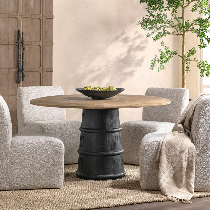 Lunen - 55" Round Dining Table - Soft Reef Noir