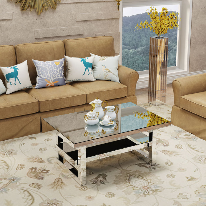 Square Coffee Table For Living Room - Silver