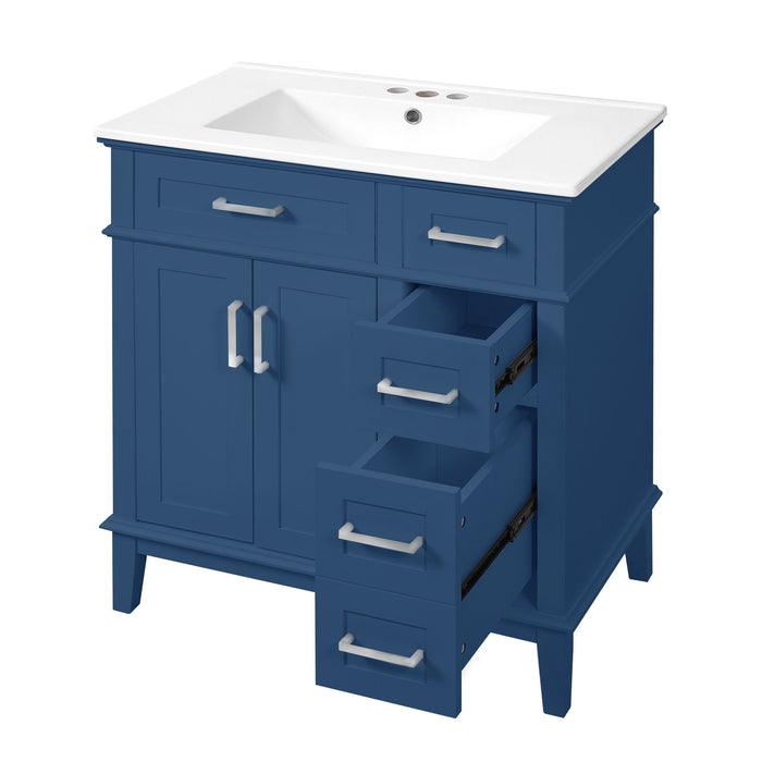 Modern Bathroom Vanity With Sink, Storage Cabinet, Soft Close Doors, Deep & Standard Drawers