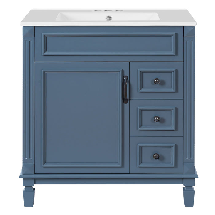 Bathroom Vanity With Sink, Cabinet With 2 Drawers And Adjustable Shelf