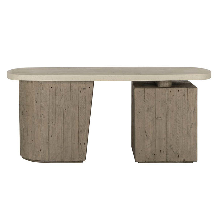 Angus - Solid Wood Desk - Distressed Gray / Antique White