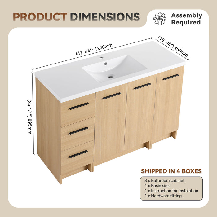 Floating Bathroom Vanity With Sink, Modular Cabinet