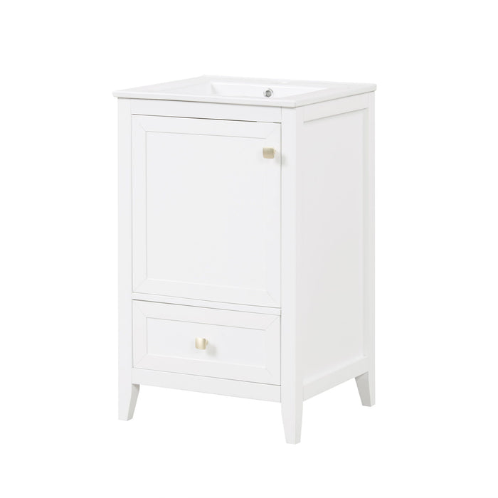 Bathroom Vanity With Sink, Soft Closing Cabinet Door, Storage Rack And Drawer