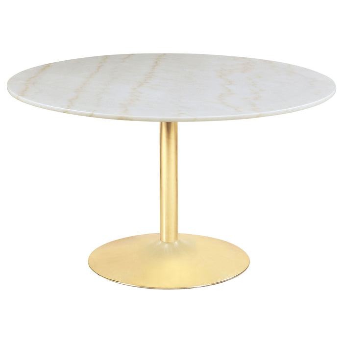 Raleigh - Pedestal Dining Table - White Marble