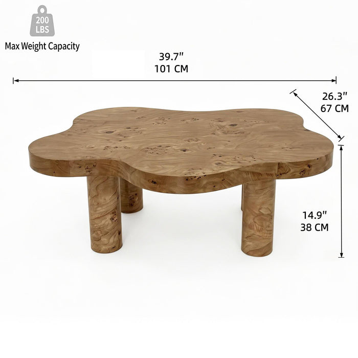 Cloud Shaped Coffee Table With 4 Round Legs