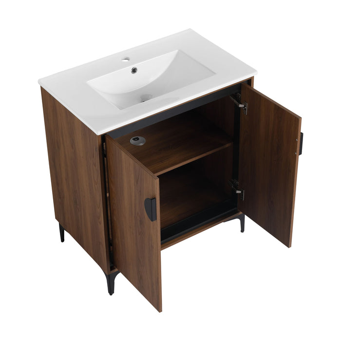 Modern Bathroom Vanity With Top Sink, Engineered Wood Storage Cabinet