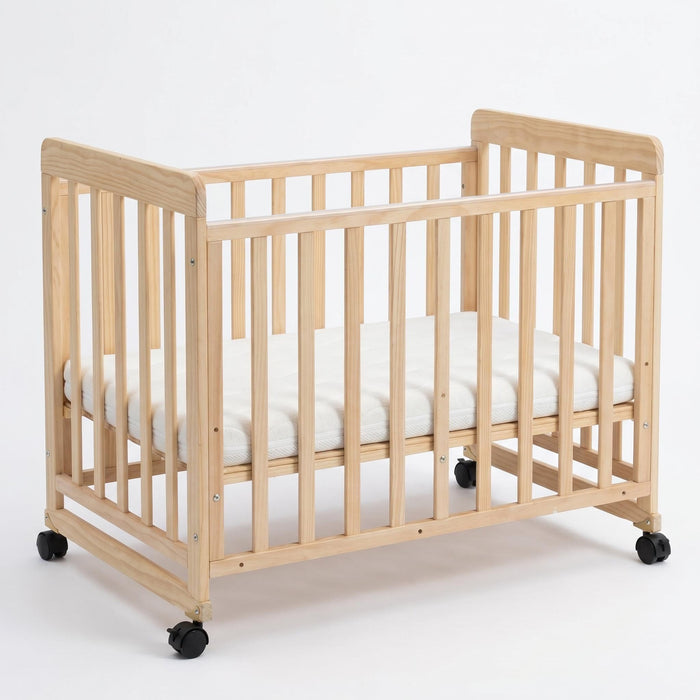 Portable Bedside Bassinet With 3 Adjustable Heights, Mini Crib For Newborns - Natural Wood