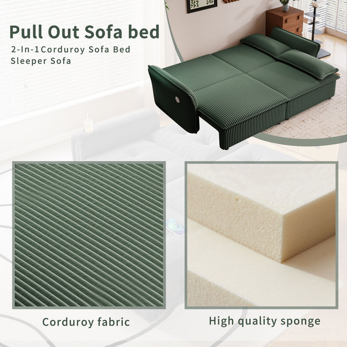 2 In 1 Convertible Sofa Bed, Multi Functional Living Room Furniture