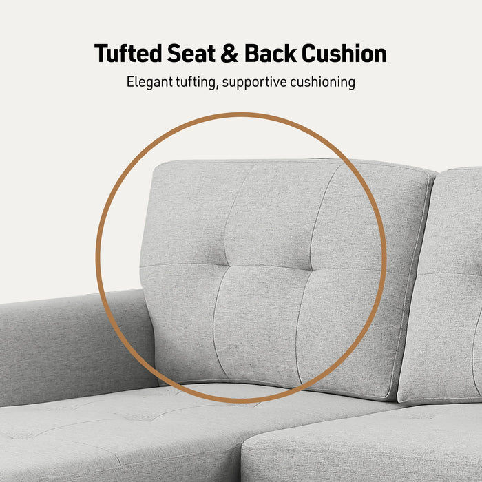 Lucca - Linen Reversible Sleeper Sectional Sofa With Storage Chaise