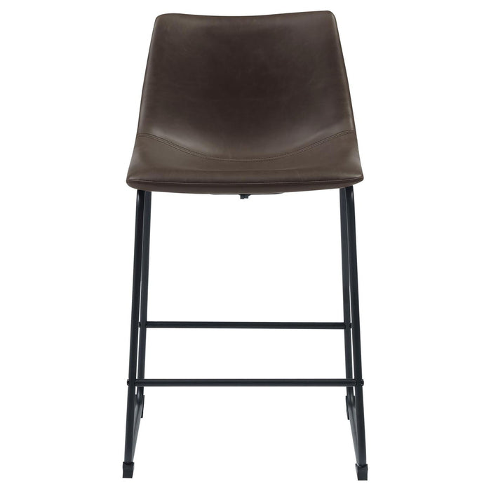 Armless Counter Height Stools (Set of 2) - Brown