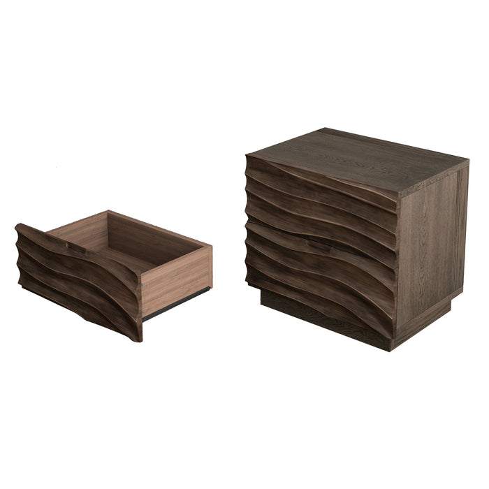 Nightstand With 2 Drawers, No Handles