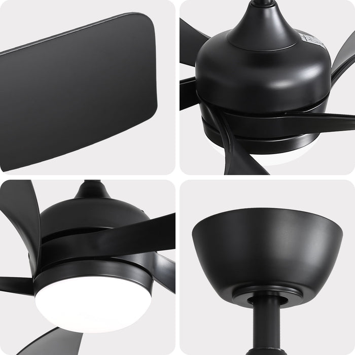 45" Ceiling Fan With DC Motor Smart App Control Quiet Reversible Operation Dimmable Lighting And Timer