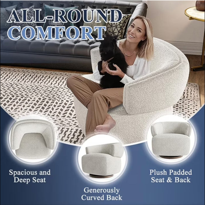 Swivel Barrel Accent Oversized Club Chair