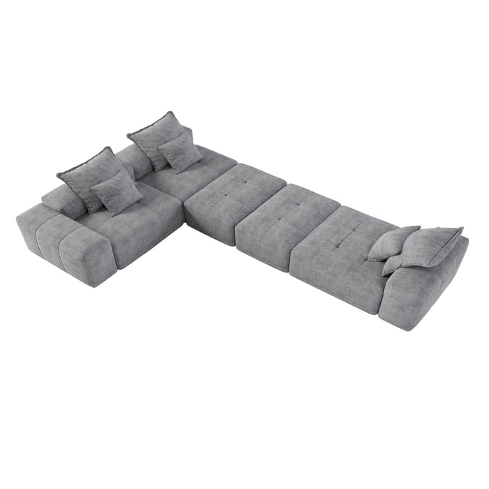 Modern Oversized, Modular Sectional Sofa With Pillows