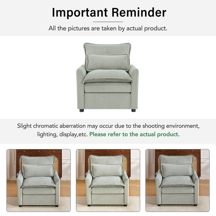 Modern Single Seat Accent Chair With Side Storage Pockets