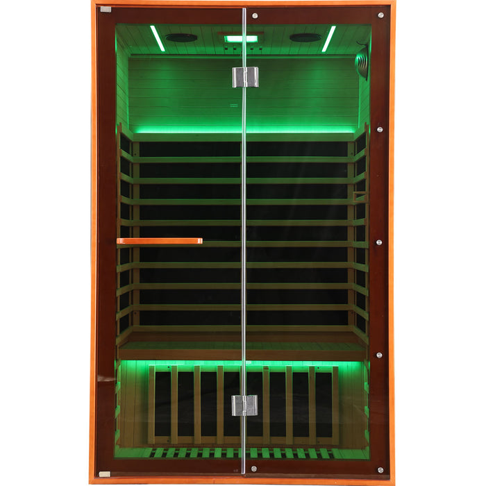Double Sauna Room With Carbon Heating Plates - American White Oak