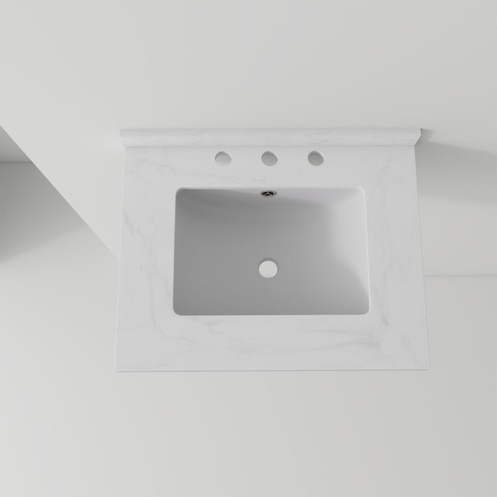Basin Sink, Triple Faucet Holes, 2" Thick Rim, Sink Only