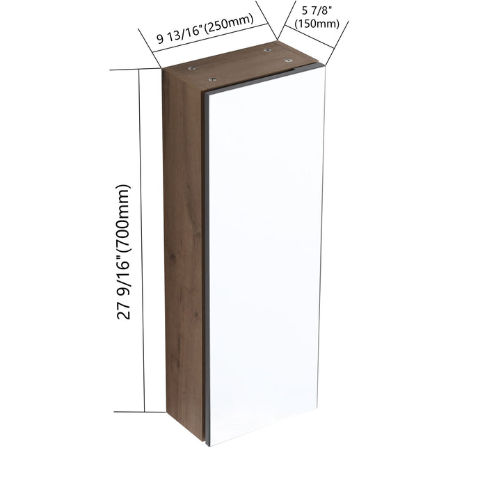 Wall Mounted Bathroom Cabinet With Adjustable Shelves, Storage For Vanity - Imitative Oak