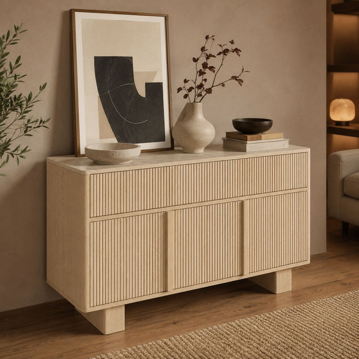 Curved Credenza, Wide Storage Cabinet For Dining Room