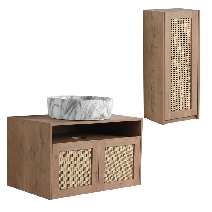Bathroom Vanity & Art Sink And Side Cabinet, Float Mounting Design