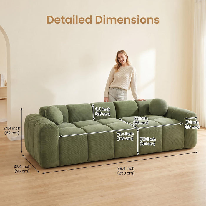 Extra Large Compression Sofa, Cloud Puff Couch For Living Room