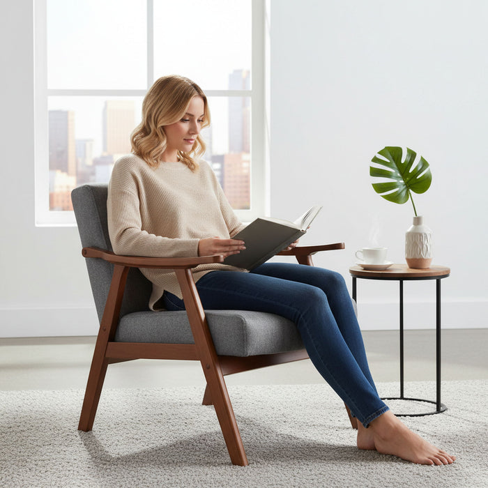 Accent Chair, Classic Mid Century Modern For Extra Seating