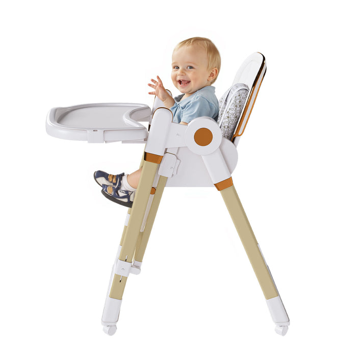 Convertible Baby High Chair To Rocker With 5 Point Harness