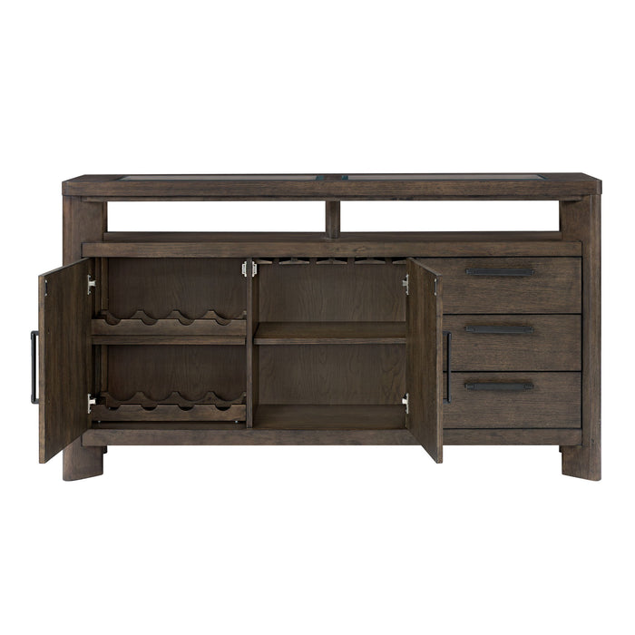 Side Server With Glass Inlay - Dark Oak
