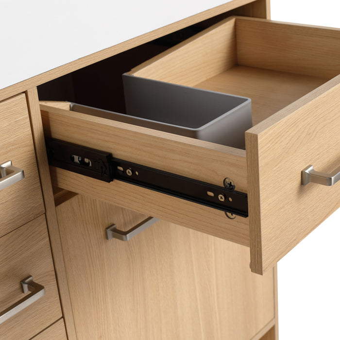 Freestanding Bathroom Vanity With Resin Sink, Soft-Closing Doors And Drawers