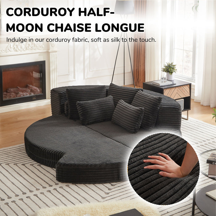 Semi Circular 2 In 1 Sofa Bed With Neck Pillow
