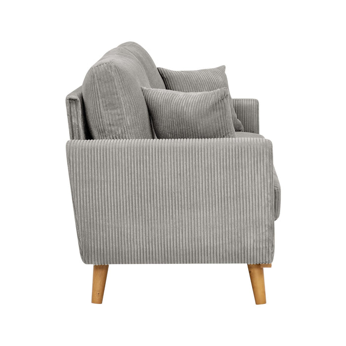 Upholstered Loveseat With Arms And Pillows