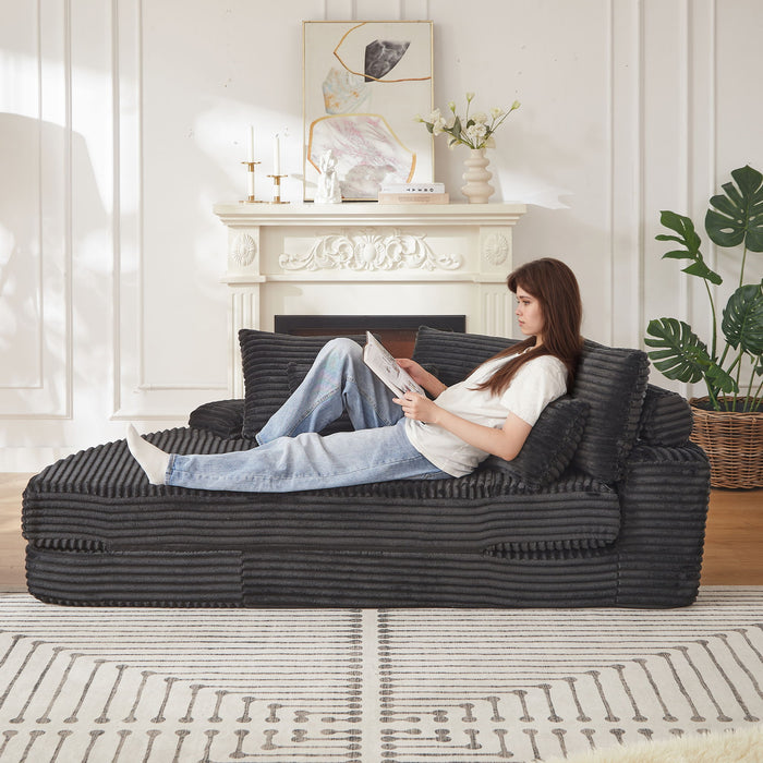 Semi Circular 2 In 1 Sofa Bed With Neck Pillow And Throw Pillows