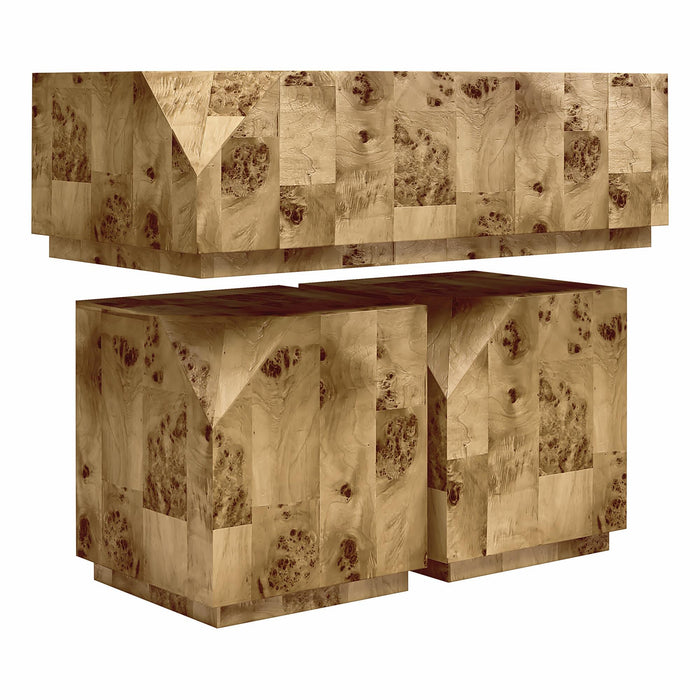 Moxie - 3 Piece Coffee And End Table Set - Brown