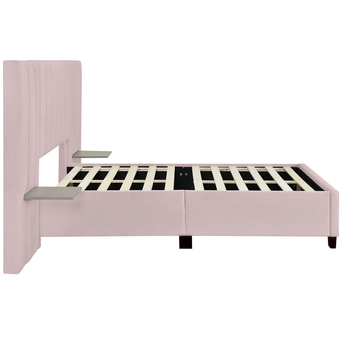 Upholstered Platform Bed With Big Headboard