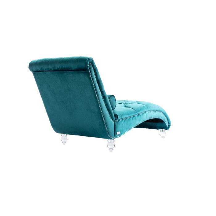 Velvet Chaise Lounge Indoor, Button Tufted Upholstered Chaise Lounge Chair With Pillow