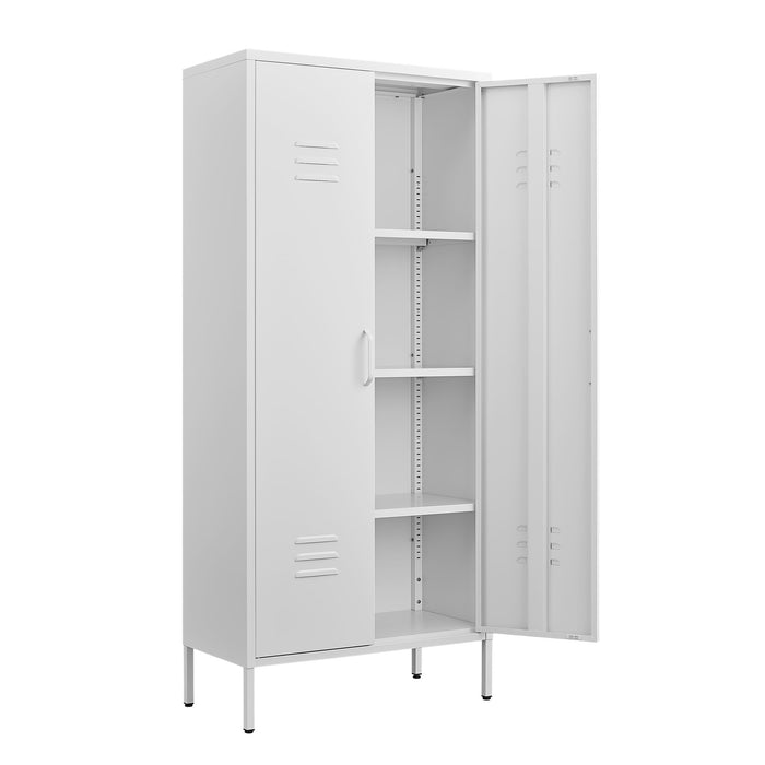 Modern Storage Cabinet With Adjustable Shelves, Magnetic Door Stopper