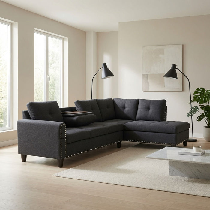 L - Shaped Sectional Sofa With Movable Left Chaise