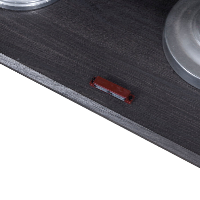 Modern Sideboard Buffet With 4 Mirrored Doors, Adjustable Shelves