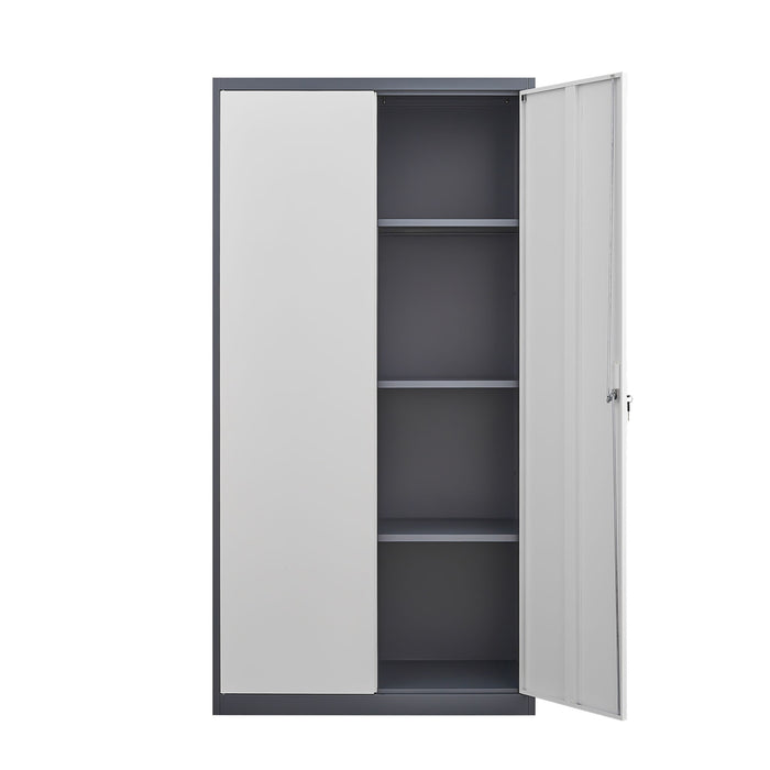 Large Capacity Wardrobe With Hanging Rod And Compartments