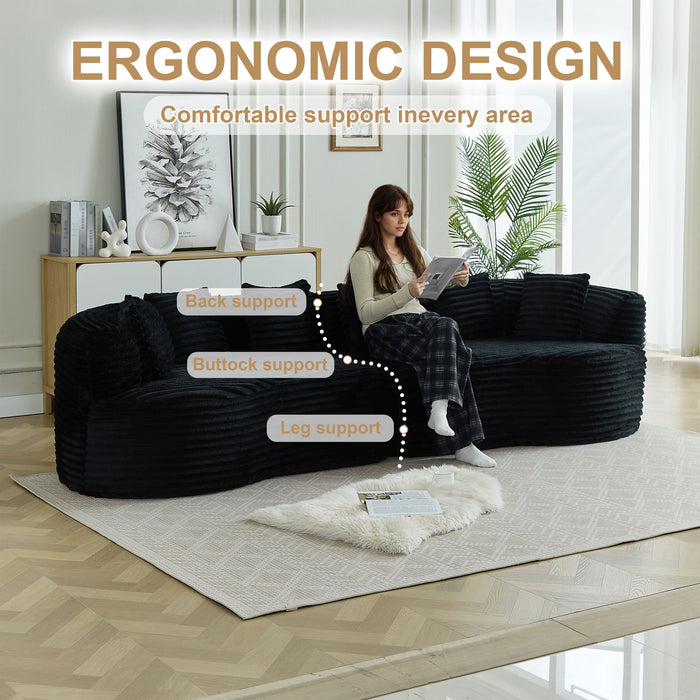 Sectional Sofa, Oversized 4 Seater With Deep Seat Design