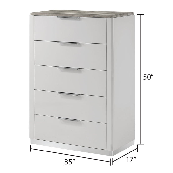 Jazz - 5 Drawer Chest - White