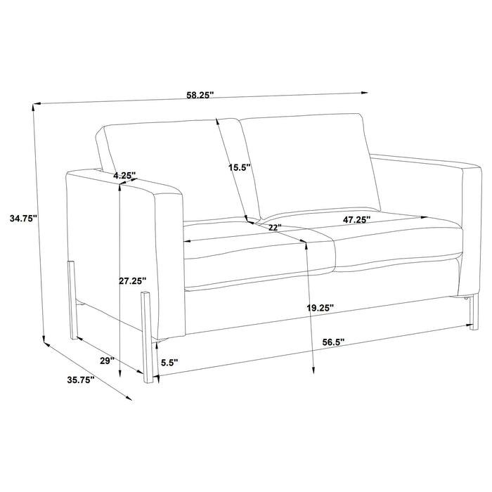 Tilly - 3 Piece Track Arm Sofa Set - Oatmeal