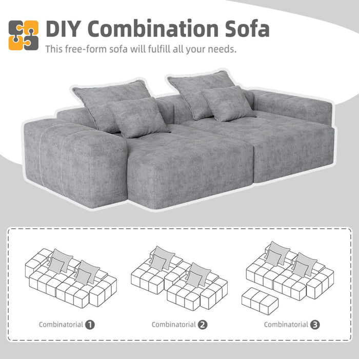 Modern Oversized, Modular Sectional Sofa With Pillows