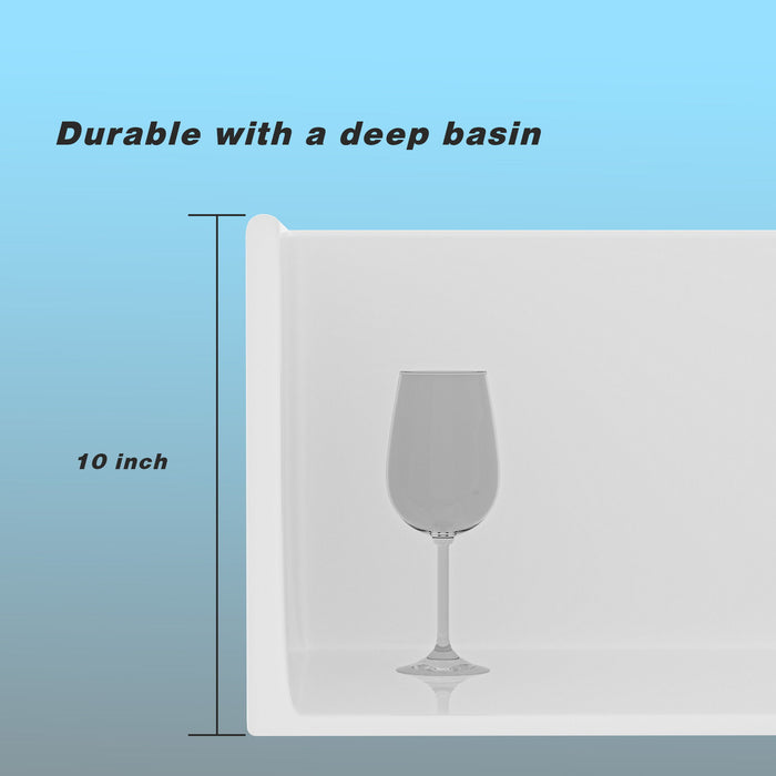 Elegant Farmhouse Apron Front Ceramic Single Bowl, Kitchen Basin