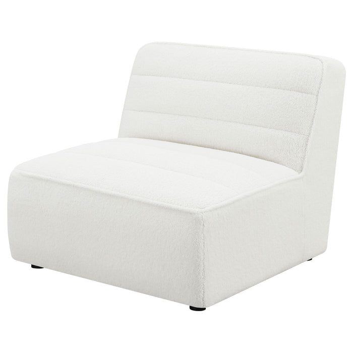 Bonnie - Upholstered Armless Chair With Channel Tufting - Ivory