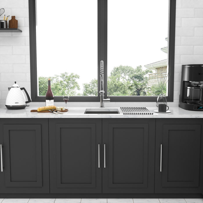 13" Undermount Stainless Steel Kitchen Sink 16 Gauge 9" Deep Single Bowl Basin - Brushed Nickel