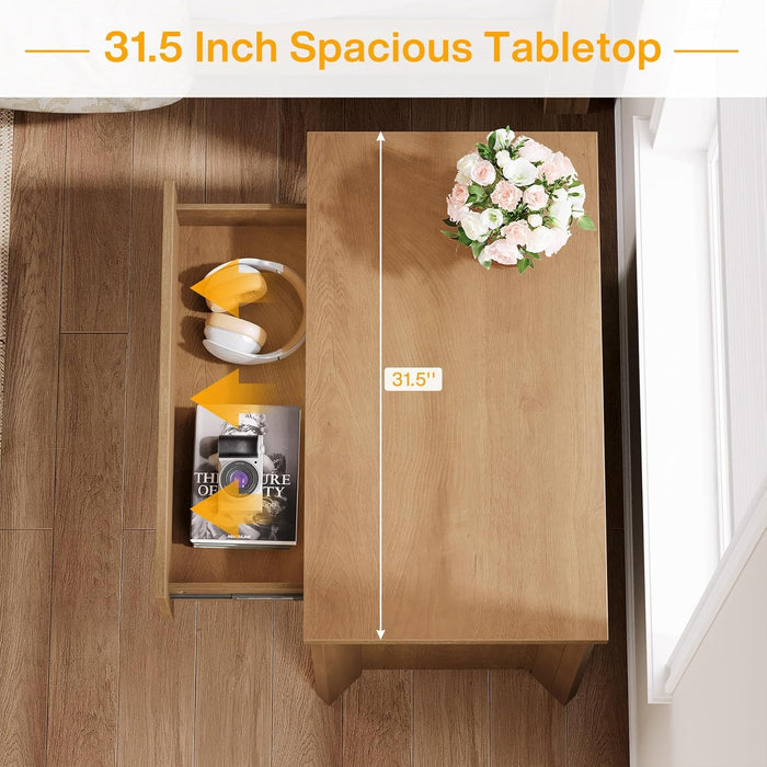 Nightstand With 3 Drawers, Bedside Table, Compact Storage - Brown