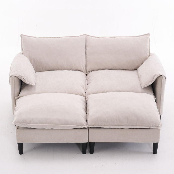 Convertible Combination Sofa With Footstools With Storage